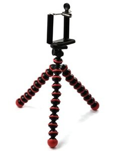 0610708202745 - CASE STAR OCTOPUS STYLE PORTABLE AND ADJUSTABLE TRIPOD STAND HOLDER FOR IPHONE, CELLPHONE ,CAMERA AND CASE STAR CELLPHONE BAG-RED AND BLACK