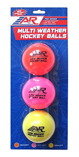 0610814230526 - A&R SPORTS LOW BOUNCE MULTI WEATHER STREET HOCKEY BALLS (PACK OF 3)