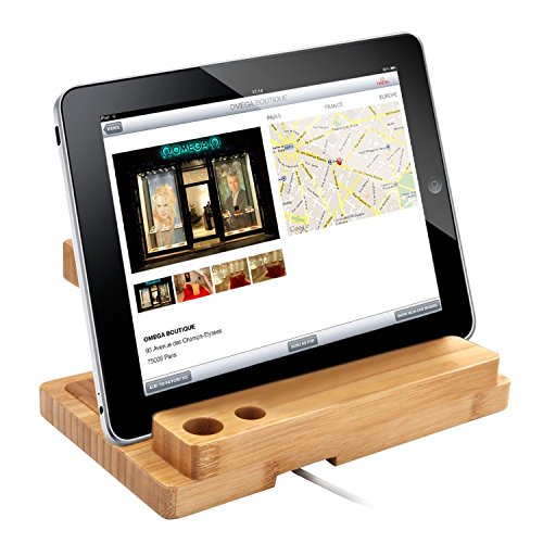 0611029489228 - TABLET STAND, PREMIUM HARD NATURAL WOOD STAND HOLDER FOR IPAD MINI, IPAD AIR / IPAD AIR 2, IPAD PRO, TAB 2/3/4/NOTE 10.1, GOOGLE NEXUS 7/9/10, E-READERS AND MOST OTHER TABLETS