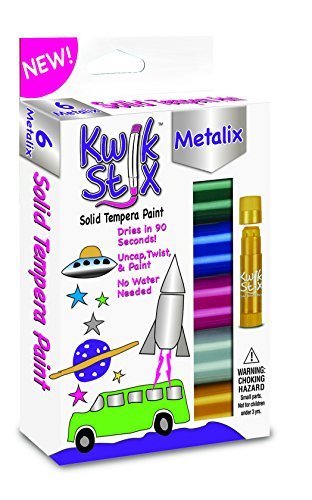 0611036576348 - (USA WAREHOUSE) THE PENCIL GRIP KWIK STIX METALIX SOLID TEMPERA PAINT, SUPER QUICK DRYING, 6 PACK (TPG-613) / DRIES 4X FASTER THAN NORMAL PAINT. STILL LEAVES A PAINT-LIKE FINISH. NO WATER NEEDED. PAI