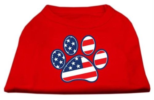0611101804147 - MIRAGE PET PRODUCTS PATRIOTIC PAW SCREEN PRINT SHIRTS RED M