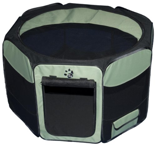 0611102298556 - PET GEAR TRAVEL LITE OCTAGON PET PEN WITH REMOVABLE TOP FOR CAT AND DOG UP TO 90-POUND, 46-INCH, SAGE