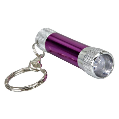 0061111121275 - CRAZY K&A MINI MICRO LED KEYCHAIN KEY RING SUPER FLASH BRIGHT FLASHLIGHT TORCH WHITE LIGHT - GREAT FOR HOME, TRAVEL AND OUTDOOR USE (PURPLE)