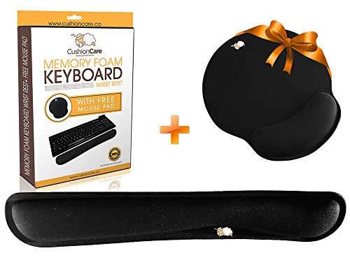 0611230430200 - CUSHIONCARE KEYBOARD WRIST REST PAD - MOUSE PAD INCLUDED - MADE OF HIGH-QUALITY FOAM THAT IS BUILT TO LAST - PROVIDES COMFORT AND SUPPORT TO HANDS WHILE TYPING - 3 YEARS WARRANTY INCLUDED