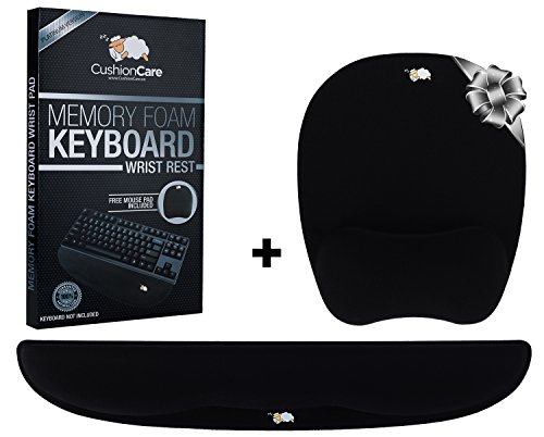 0611230430286 - TKL ERGONOMIC MOUSEPAD AND KEYBOARD WRIST REST SUPPORT SET FOR OFFICE, COMPUTER, LAPTOP, IPAD, TRACKPAD & MAC - DURABLE & COMFORTABLE MEMORY FOAM PADS FOR EASY TYPING & PAIN RELIEF - 3 YEARS WARRANTY
