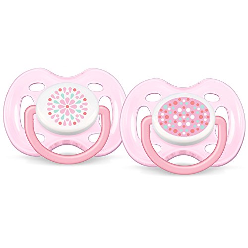 0611393907335 - PHILIPS AVENT BPA FREE CONTEMPORARY FREEFLOW PACIFIER, PINK/PINK, 0-6 MONTHS, 2 COUNT