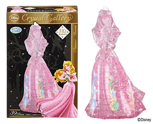 0611533356917 - JAPAN DISNEY OFFICIAL SLEEPING BEAUTY - PRINCESS AURORA BRIAR ROSE PINK ORIGINAL 3D CRYSTAL PUZZLE (39 PIECE) COMPLETE SCALE TRANSPARENT FIGURE GIFT SET JIGSAW PUZZLEBALL KIDS TOY HOUSE ROOM DECOR
