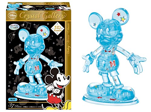 0611533356924 - JAPAN DISNEY OFFICIAL MICKEY MOUSE CLUBHOUSE - MICKEY MOUSE LIGHT BLUE ORIGINAL 3D CRYSTAL PUZZLE (37 PIECE) COMPLETE SCALE TRANSPARENT FIGURE GIFT SET JIGSAW PUZZLEBALL KIDS TOY HOUSE ROOM DECOR