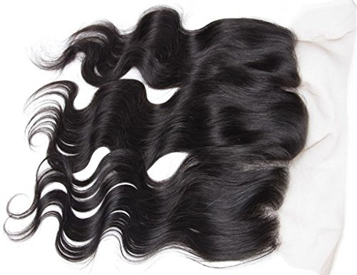 0611553779819 - FREE PART EAR TO EAR 13X4 FULL LACE FRONTAL CLOSURE BODY WAVE BLEACHED KNOTS WITH BABY HAIR UNPROCESSED BRAZILIAN VIRGIN BEST REMY REAL HUMAN HAIR FRONT CLOSURES TOP EXTENSIONS 8 INCHES NATURAL COLOR