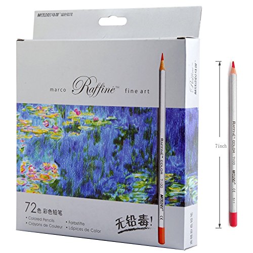 6115752925731 - MARCO RAFFINE 72-COLOR PROFESSIONAL ART DRAWING PENCILS / COLORED PENCILS FOR ARTIST SKETCH WITH A PENCIL ROLL BAG CASE