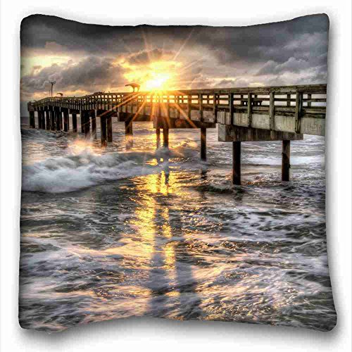 6116354279659 - CUSTOM COTTON & POLYESTER SOFT ( NATURE BEACHES BEACHR PHOTOGRAPHY SKYSCAPES NATURE BEACHES ) RECTANGLE PILLOWCASE 16X16 INCHES (ONE SIDE) SUITABLE FOR CALIFORNIA KING-BED PC-ORANGE-6394