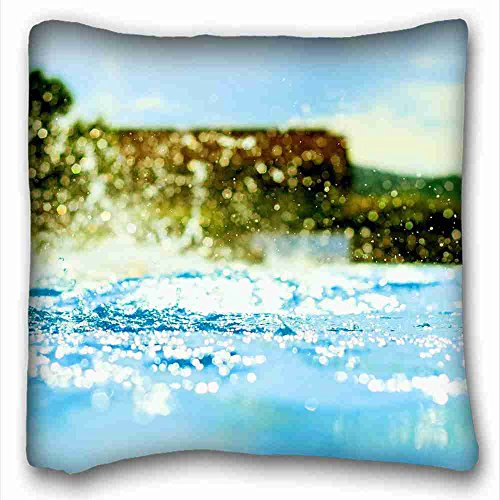 6116354298094 - SOFT PILLOW CASE COVER ( NATURE BLUE WATER DROPSS SPLASHES IMAGES MACRO ) PILLOWCASE STANDARD SIZE 16X16 DESIGN PILLOW CASE COVER SUITABLE FOR QUEEN-BED
