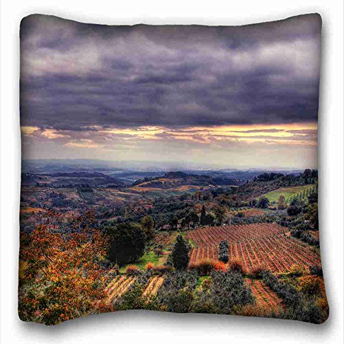 6116354351287 - GENERIC PERSONALIZED ( NATURE FIELD SKYS SUNSET IMAGES VIEW FROM THE TOP LANDSCAPE ) RECTANGLE PILLOWCASE 16X16 INCHES (ONE SIDE) SUITABLE FOR KING-BED PC-WHITE-7189