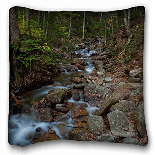 6116354405331 - CUSTOM CHARACTERISTIC ( NATURE FOREST SMALL RIVER STONES NATURE ) STANDARD SIZE PILLOWCASE FOR HAIR & FACIAL BEAUTY SIZE 16X16 INCHES SUITABLE FOR CALIFORNIA KING-BED PC-WHITE-7788