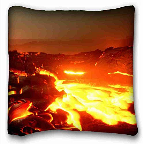 6116354428989 - GENERIC PERSONALIZED ( NATURE HELL LAVA INCANDESCENT LANDSCAPE NATURE ) PILLOW CUSHION CASE COVER ONE SIDES PRINTED 16X16 INCHES SUITABLE FOR X-LONG TWIN-BED PC-BLUISH-8047