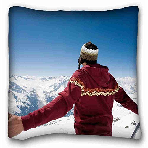 6116354502788 - CUSTOM CHARACTERISTIC ( NATURE MOUNTAINS MOUNTAINS SNOW SPORTS GUY SKIING NATURE MOUNTAINS ) POPULAR 16X16 INCH ONE SIDE PIZZA RECTANGLE PILLOWCASE SUITABLE FOR CALIFORNIA KING-BED PC-YELLOW-8861