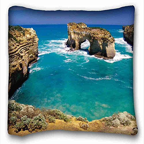 6116354520003 - SOFT PILLOW CASE COVER ( NATURE NATIONAL CAMPBELL AUSTRALIA PORT NATIONAL PARK NATURE NATIONAL ) PILLOWCASE STANDARD SIZE 16X16 DESIGN PILLOW CASE COVER SUITABLE FOR TWIN-BED PC-BLUISH-9050