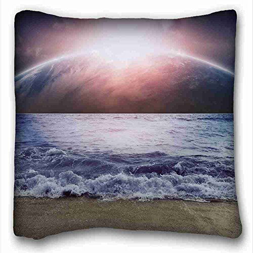 6116354586757 - SOFT PILLOW CASE COVER ( NATURE SEA OCEAN BEACHES OCEAN WAVES DREAM SCI FI PLANETS MOONS SKY SUN MANIP ) ZIPPERED BODY PILLOW CASE COVER SIZE 16X16 SUITABLE FOR QUEEN-BED PC-YELLOW-9782