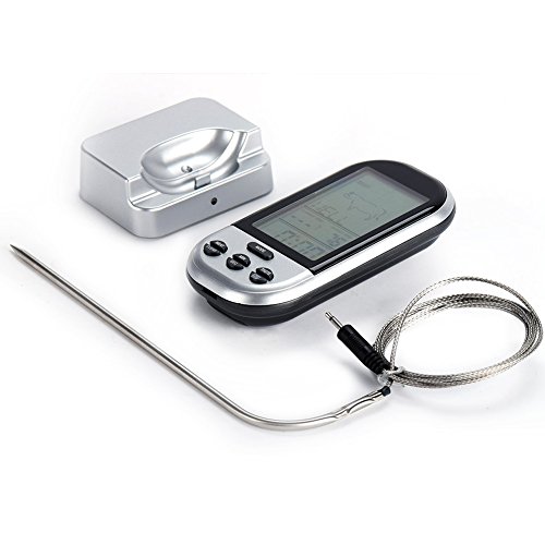 0611901085432 - REMOTE WIRELESS DIGITAL KITCHEN COOKING MEAT THERMOMETER WITH TIMER FOR BBQ GRILL OVEN