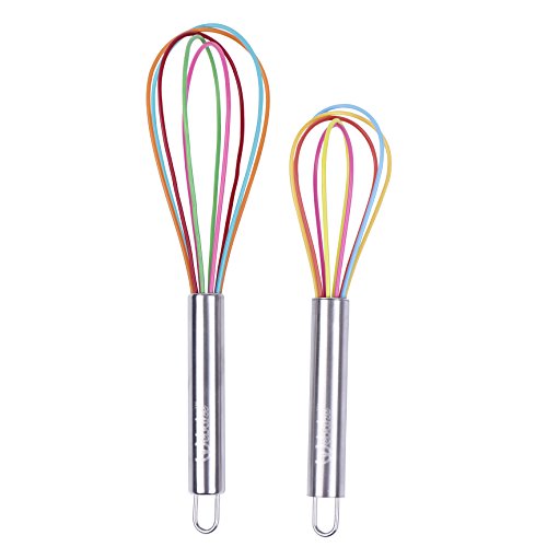 0611968379147 - WEBAKE 8-INCH AND 10-INCH SILICONE EGG WHISK, 2-PACK (MULTICOLOR)