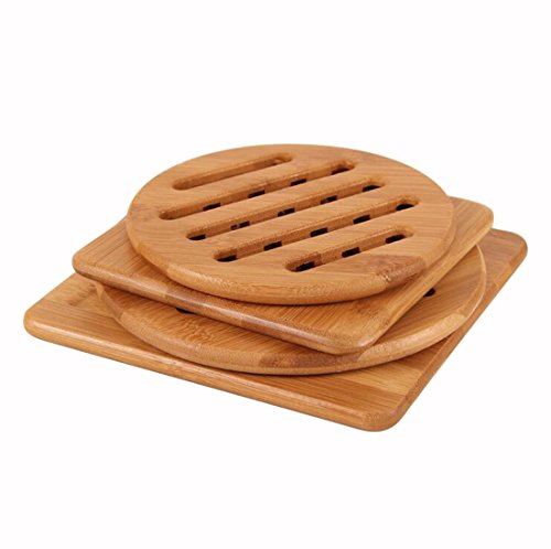 0611982581175 - COASTERS NATURE BAMBOO PLACEMAT, KITCHEN TABLE PROTECT INSULATION MAT, EASY TO CLEAN, DURABLE TABLE MAT PACK OF 4 (STYLE1)