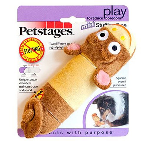 0612016015345 - PETSTAGES JUST FOR FUN NO STUFFING PLUSH LIL SQUEAK MONKEY DOG TOY FOR SMALL DOGS