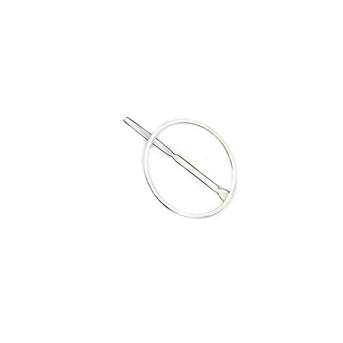0612032861506 - DAINTY GOLD SILVER HOLLOW HOOP ROUND CIRCLE GEOMETRIC METAL HAIRPIN HAIR CLIP CLAMP ACCESSORIES BARRETTES BOBBY PIN PONYTAIL HOLDER STATEMENT WOMEN'S GIFT HEADWEAR HEADDRESS STYLING (SILVER-CIRCULAR)
