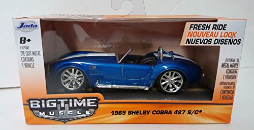 0612085151456 - JADA BIG TIME MUSCLE COLLECTIBLE 1965 SHELBY COBRA 427 S/C BLUE 1:32 SCALE