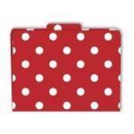 0612086013128 - LL-1312F FILE FOLDER RED AND WHITE DOT