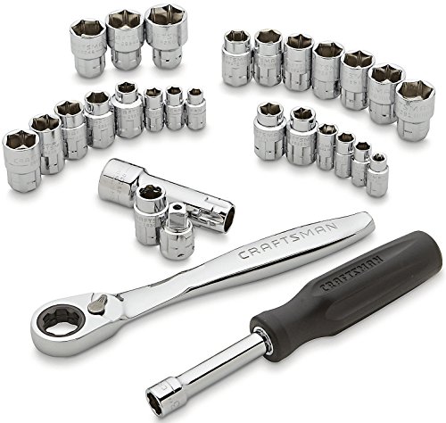 0612102145635 - CRAFTSMAN 30PC MAX AXESS 1/4 & 3/8-IN. DRIVE SOCKET WRENCH SET WITH RUGGED CASE