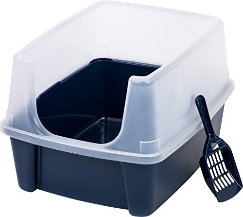 0612103209060 - IRIS OPEN-TOP LITTER BOX WITH SHIELD AND SCOOP