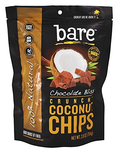 0612113249377 - BARE FRUIT - 100% NATURAL CRUNCHY COCONUT CHIPS CHOCOLATE BLISS - 2.8 OZ.(PACK OF 2)