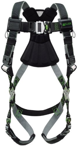 0612230134495 - MILLER RPYFD-QC-B/S/MGN REVOLUTION HARNESS WITH PYTHON WEBBING, FRONT D-RING, REMOVABLE BELT AND QUICK-CONNECT LEG BUCKLES, SMALL/MEDIUM, GREEN