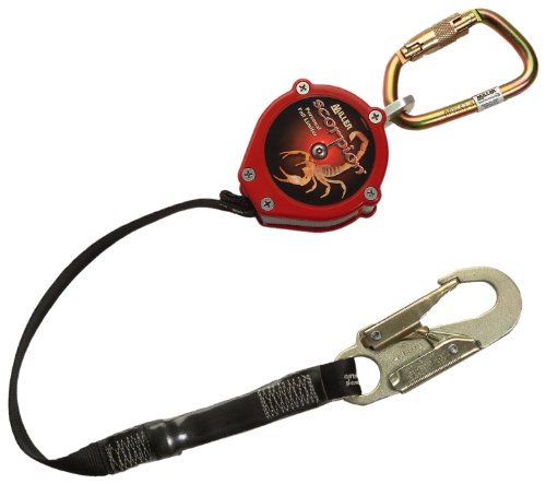 0612230153014 - MILLER PFL-2-Z7/9FT SCORPION 9-FOOT PERSONAL FALL LIMITER WITH STEEL TWIST-LOCK CARABINER, RED