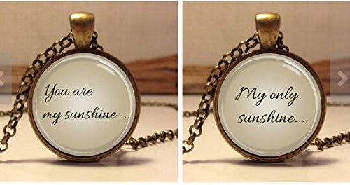 0612248130311 - YOU ARE MY SUNSHINE- MY ONLY SUNSHINE . PAIRED NECKLACE. SET OF TWO PENDANTS JEWELRY.