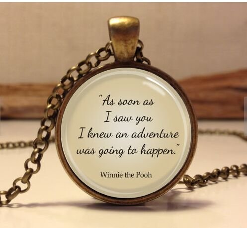 0612248130359 - WINNIE THE POOH QUOTE NECKLACE. INSPIRATIONAL QUOTE. JEWELRY NECKLACE.CLASSIC POOH. POOH. PENDANT NECKLACE
