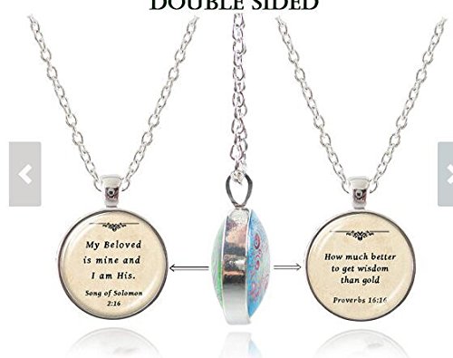 0612248130540 - LONG SILVER CHRISTIAN SCRIPTURE NECKLACE - MY BELOVED IS MINE I AM MY BELOVED'S BIBLE QUOTE