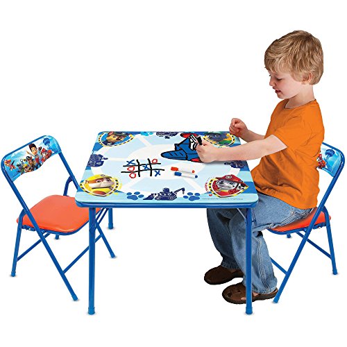 0612520547608 - NEW! PAW PATROL KIDS ERASABLE ACTIVITY AND PLAY FOLDING TABLE AND CHAIR SET WITH 3 DRY-ERASE MARKERS