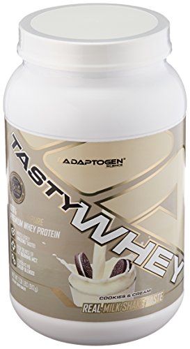 0612524152136 - ADAPTOGEN SCIENCE TASTY WHEY, ULTRA PURE PROTEIN WITH REAL MILK SHAKE TASTE & ADDED MCTS FOR NATURAL FAT BURNING, COOKIES & CREAM, 2 POUND