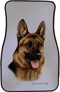 0612658360032 - GERMAN SHEPHERD CAR FLOOR MATS - CAREPETED ALL WEATHER UNIVERSAL FIT FOR CARS & TRUCKS