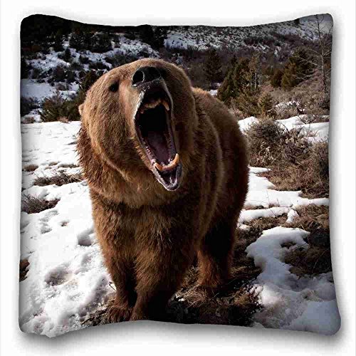 6128910981555 - GENERIC PERSONALIZED ( NATURE SNOW NATURE SNOW ANIMALS GRIZZLY BEARS BEARS NATURE SNOW ) POPULAR 16X16 INCH ONE SIDE PIZZA RECTANGLE PILLOWCASE SUITABLE FOR TWIN-BED PC-ORANGE-10228