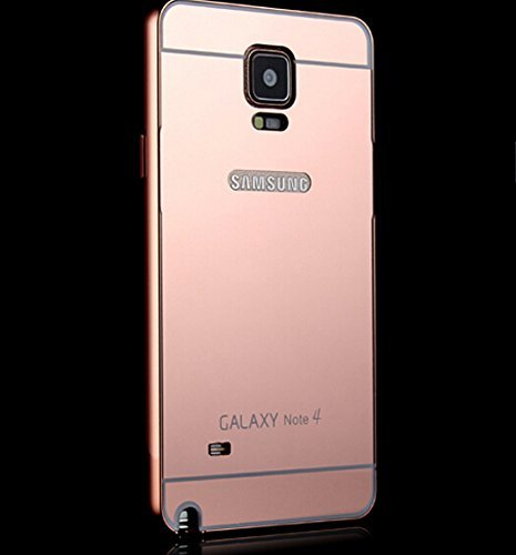 6128959519245 - SAMSUNG NOTE 4 CASE,ULTRA-THIN LUXURY ALUMINUM METAL MIRROR PC BACK CASE COVER FOR SAMSUNG GALAXY NOTE 4 N910 (ROSE GOLD)