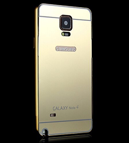 6128959519276 - SAMSUNG NOTE 4 CASE,ULTRA-THIN LUXURY ALUMINUM METAL MIRROR PC BACK CASE COVER F