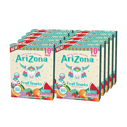 0613008759469 - ARIZONA FRUIT SNACKS, GLUTEN FREE MIXED FRUIT GUMMY CHEWS, 10 PACK CASE OF 10 COUNT BOXES, 0.9OZ INDIVIDUAL SINGLE SERVE BAGS.