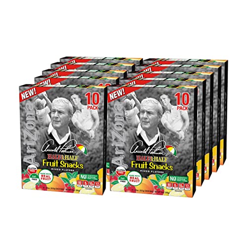 0613008759490 - ARIZONA ARNOLD PALMER HALF AND HALF FRUIT SNACKS, GLUTEN FREE MIXED FRUIT GUMMY CHEWS, 10 PACK CASE OF 10 COUNT BOXES, 0.9OZ INDIVIDUAL SINGLE SERVE BAGS.