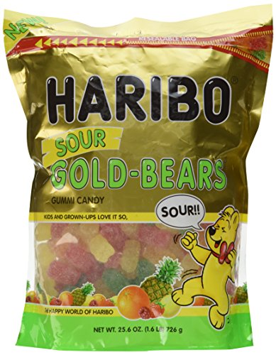 0613165692234 - HARIBO SOUR GOLD-BEARS GUMMI CANDY - 1.6 LB RESEALABLE BAG - NEW PRODUCT