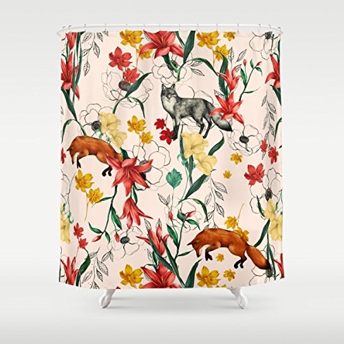 6131945761139 - GERENIC FLORAL FOX SHOWER CURTAIN 66-72INCH