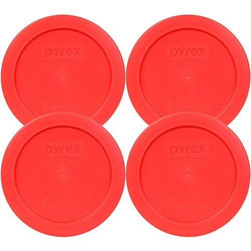 6132020833697 - PYREX 2 CUP ROUND STORAGE COVER FOR GLASS BOWLS, DARK RED