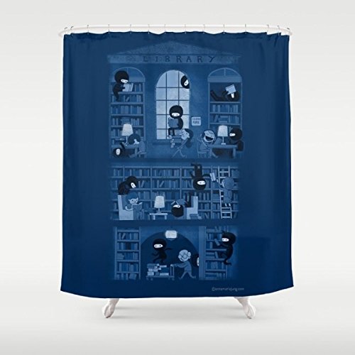 6133553583042 - GERENIC SILENCE IN THE LIBRARY SHOWER CURTAIN 66-72INCH