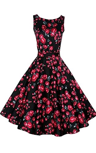 6133762002488 - FLORAL SPRING GARDEN PARTY PICNIC DRESS PARTY COCKTAIL DRESS